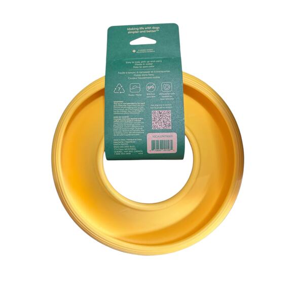 Earth Rated Large Fly Disc Dog Toy Yellow Tough Chew Frisbee Floating Fetch Toss - Picture 5 of 7